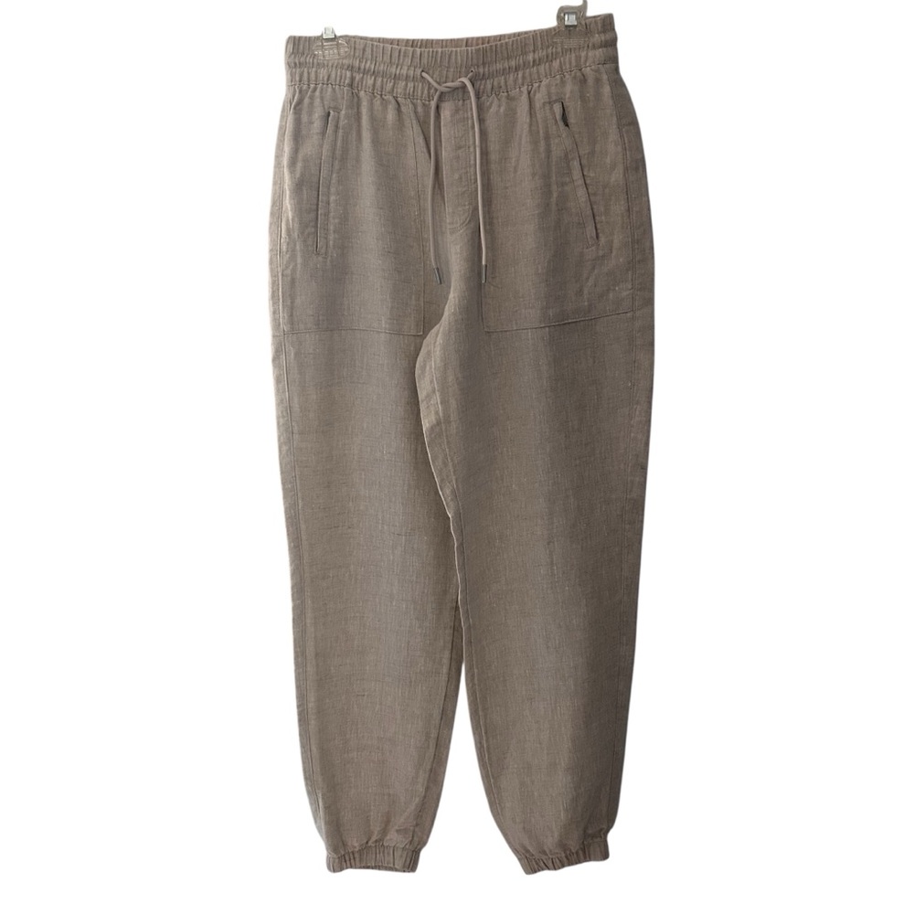 Athleta Tan Retreat Linen Jogger Pants Lightweight Pockets G17